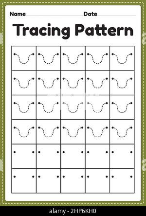 Tracing pattern sleeping and standing lines worksheet for kindergarten ...