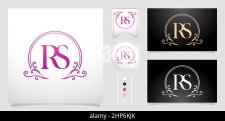 RS monogram circle frame Stock Vector
