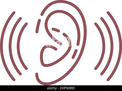 Ears logo icon flat design template Stock Vector