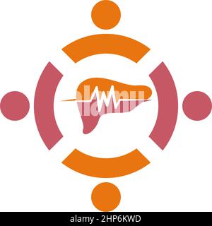 Human liver icon logo design template Stock Vector
