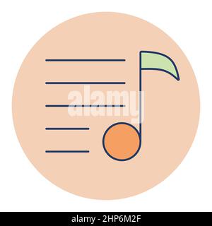 Music playlist vector icon. Musical note and list Stock Vector