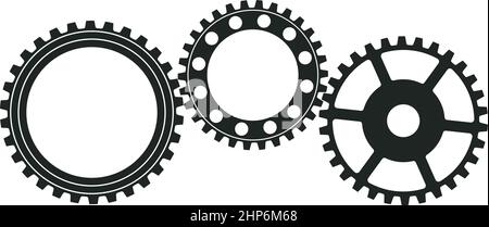 Gear working or cogwheel Symbol on isolated white background. Stock Vector