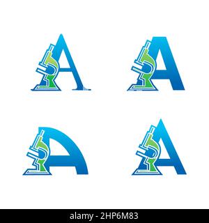 Medical Laboratory Monogram Logo Letter A Stock Vector