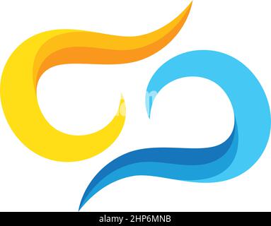 abstract dp letter wave concept  icon illustration vector Stock Vector