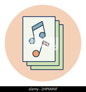 Music book with musical notes vector icon Stock Vector