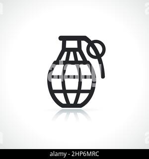 military grenade thin line icon Stock Vector