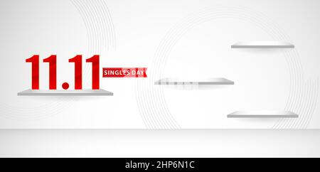 11.11 Sale  floating shelves Stock Vector