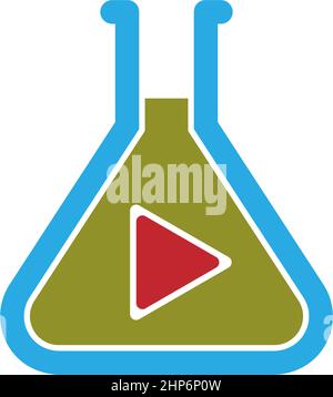 Science bottle lab logo icon design template Stock Vector