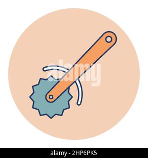 Pizza knife vector icon. Kitchen appliance Stock Vector