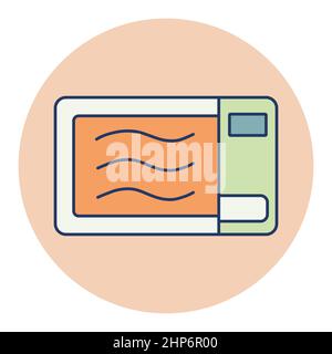 Microwave vector icon. Electric kitchen appliance Stock Vector