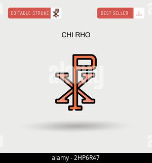 Chi rho Simple vector icon. Stock Vector