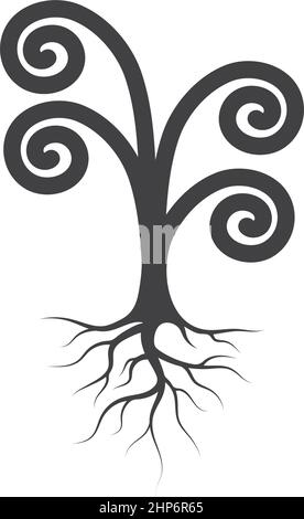 unique tree roots vector icon illustration design Stock Vector