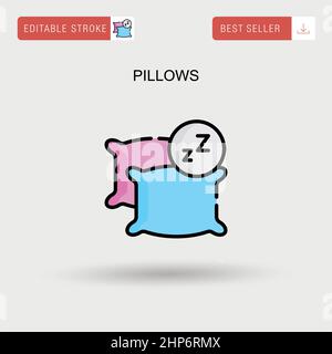 Pillows Simple vector icon. Stock Vector