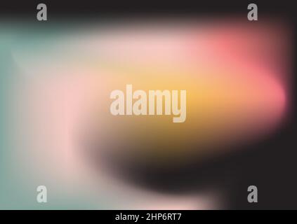 Abstract blur fluid shapes wave pattern, wavy liquid trendy background. Retro gradient texture graphic design vector Template Copy space Poster Layout Flyer Banner Cover Black yellow pink smooth color Stock Vector