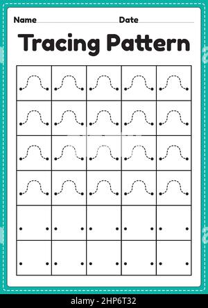 tracing pattern sleeping and standing lines worksheet for kindergarten preschool and montessori school kids to improve handwriting practice activitie stock vector image art alamy