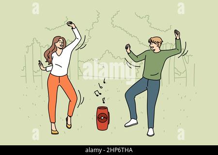 Having fun and entertainment concept. Stock Vector