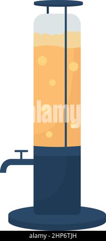 Beer cask with tap semi flat color vector object Stock Vector