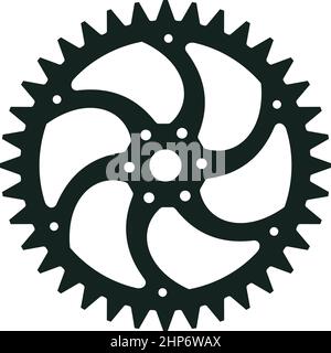 Gear or cogwheel Symbol on isolated white background. Stock Vector