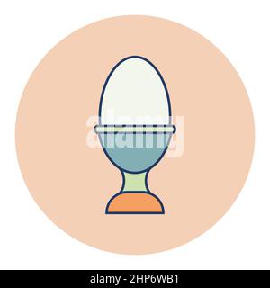 Soft boiled egg in an egg cup vector icon Stock Vector