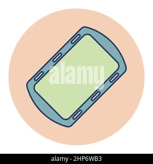 Pan tray for cooking and baking in oven icon Stock Vector