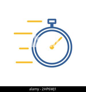Fast delivery vector icon. Stopwatch with speed Stock Vector