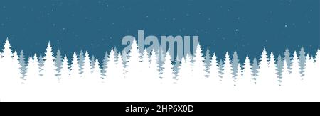 christmas landscape background with snowy firs Stock Vector