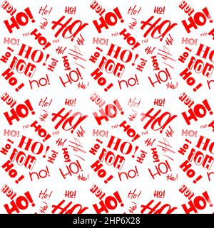 HO! HO! HO! handwritten seamless repeteing vector pattern - festive christmas holiday design for wrapping paper, cards, banners and posters etc. - Editable vector EPS Stock Vector