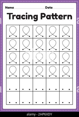 tracing lines worksheet for kindergarten and preschool kids for educational activities in a printable illustration stock vector image art alamy