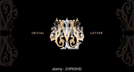 ML monogram classic style Stock Vector
