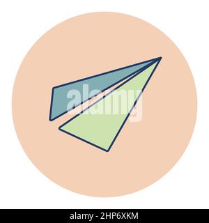 Paper plane, message symbol flat vector icon Stock Vector