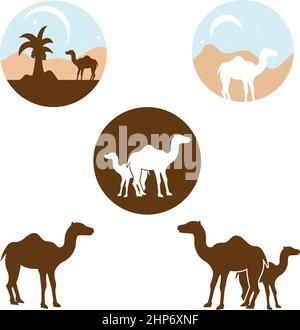 camel icon vector illustration design template Stock Vector