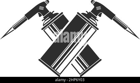 gas torch bottle icon vector illustration design template Stock Vector