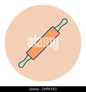 Wooden rolling pin plunger vector icon Stock Vector