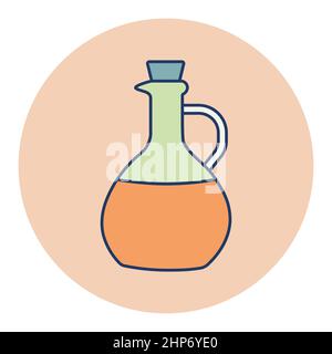 Olive Oil Glass Jug Pitcher vector icon Stock Vector
