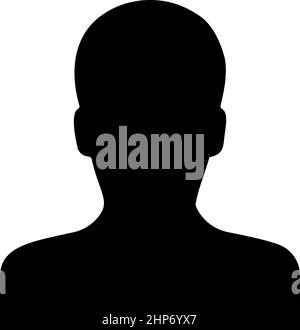 Avatar man face silhouette User sign Person profile picture male icon black color vector illustration flat style image Stock Vector
