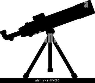 Telescope Science tool Education astronomy equipment icon black color vector illustration flat style image Stock Vector
