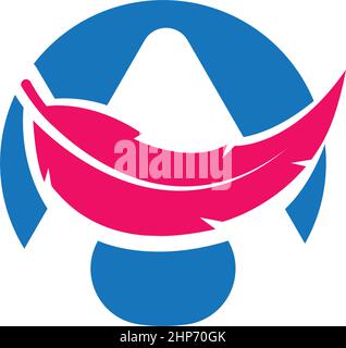 A Letter feather  Business Template Vector icon design Stock Vector