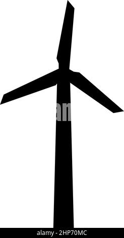 Wind generator icon black color vector illustration flat style image Stock Vector