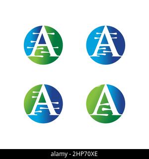 DNA Monogram Logo Initial Letter A Stock Vector
