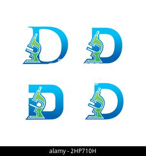 Medical Laboratory Monogram Logo Letter D Stock Vector