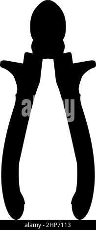 Cutting pliers side cutter hand tools for cutting wires icon black color vector illustration flat style image Stock Vector