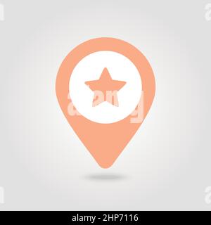 Star favorite pin map icon Stock Vector