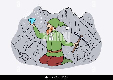 Mining diamonds and precious stones concept Stock Vector