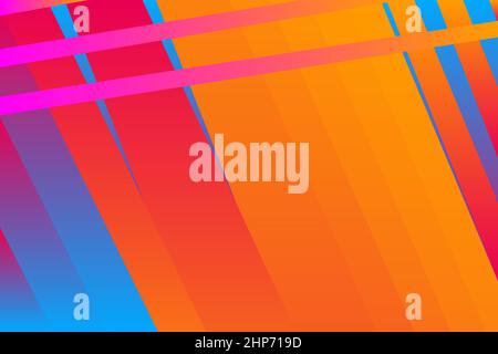 Minimal cover graphic, copy space design. Neon pink yellow retro gradient colors. Abstract texture geometric lines pattern. Striped fluid trendy background. Artistic simple template vector banner Stock Vector