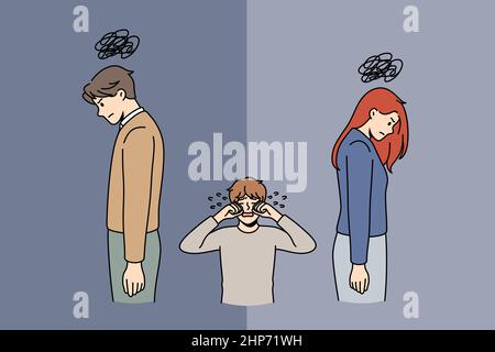 Divorce and family breaking concept. Stock Vector