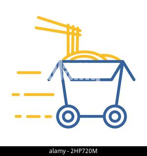 Wheeled wok box vector icon Stock Vector