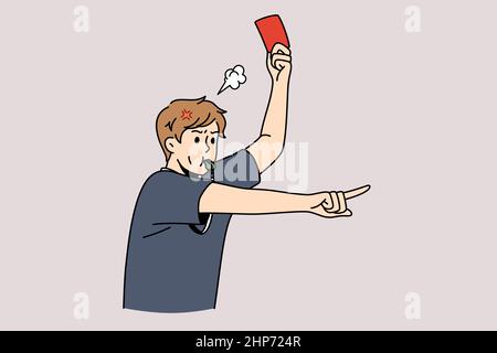 Soccer judge and football rules concept. Stock Vector