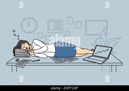 Tiredness and exhaustion concept. Stock Vector