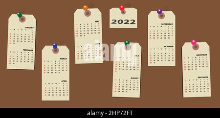Calendar year 2022 Stock Vector