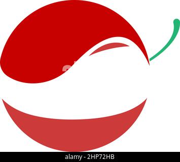 Chilli, red pepper icon logo design illustration Stock Vector